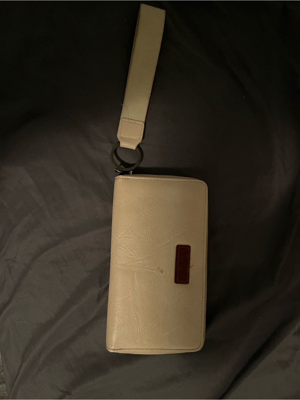 Wrangler Cream Wristlet Clutch with Brown Accent